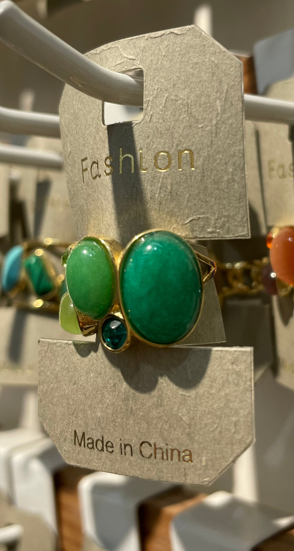 Green Multi Stone Ring - W1-0189