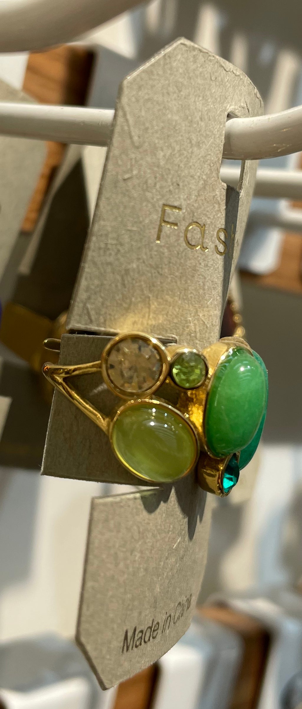 Green Multi Stone Ring - W1-0189
