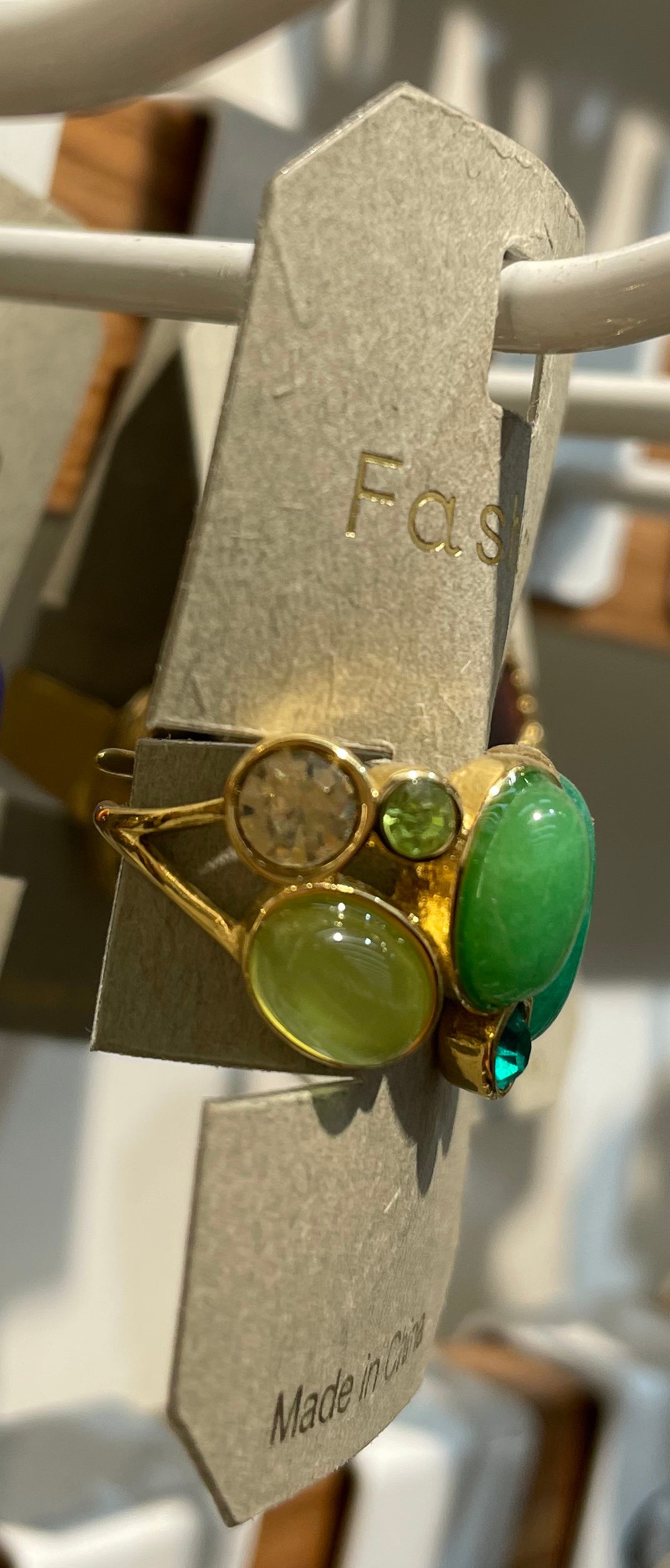 Green Multi Stone Ring - W1-0189
