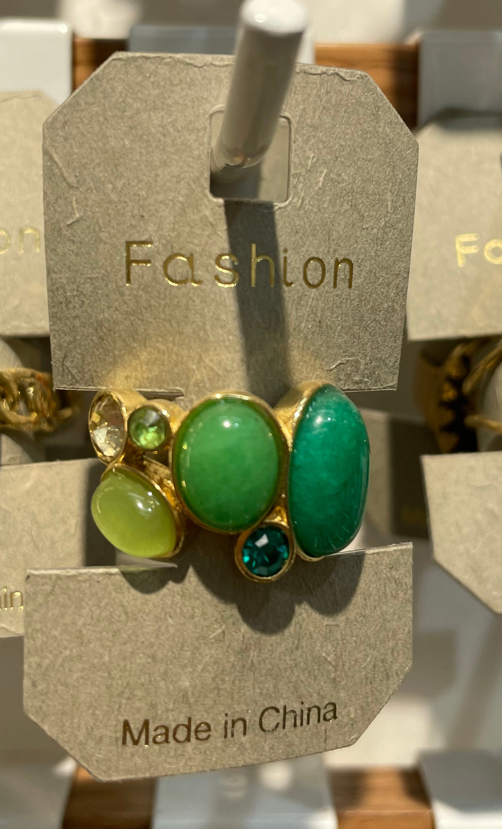 Green Multi Stone Ring - W1-0189