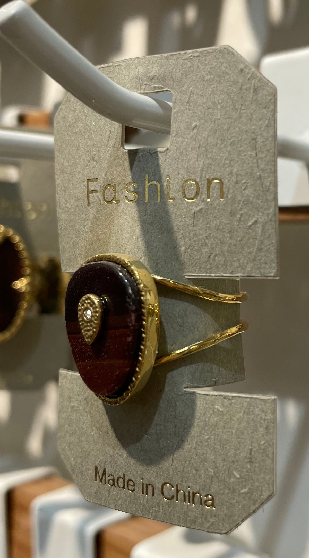 Brown Teardrop Accent Ring - W1-0194