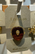 Brown Teardrop Accent Ring - W1-0194