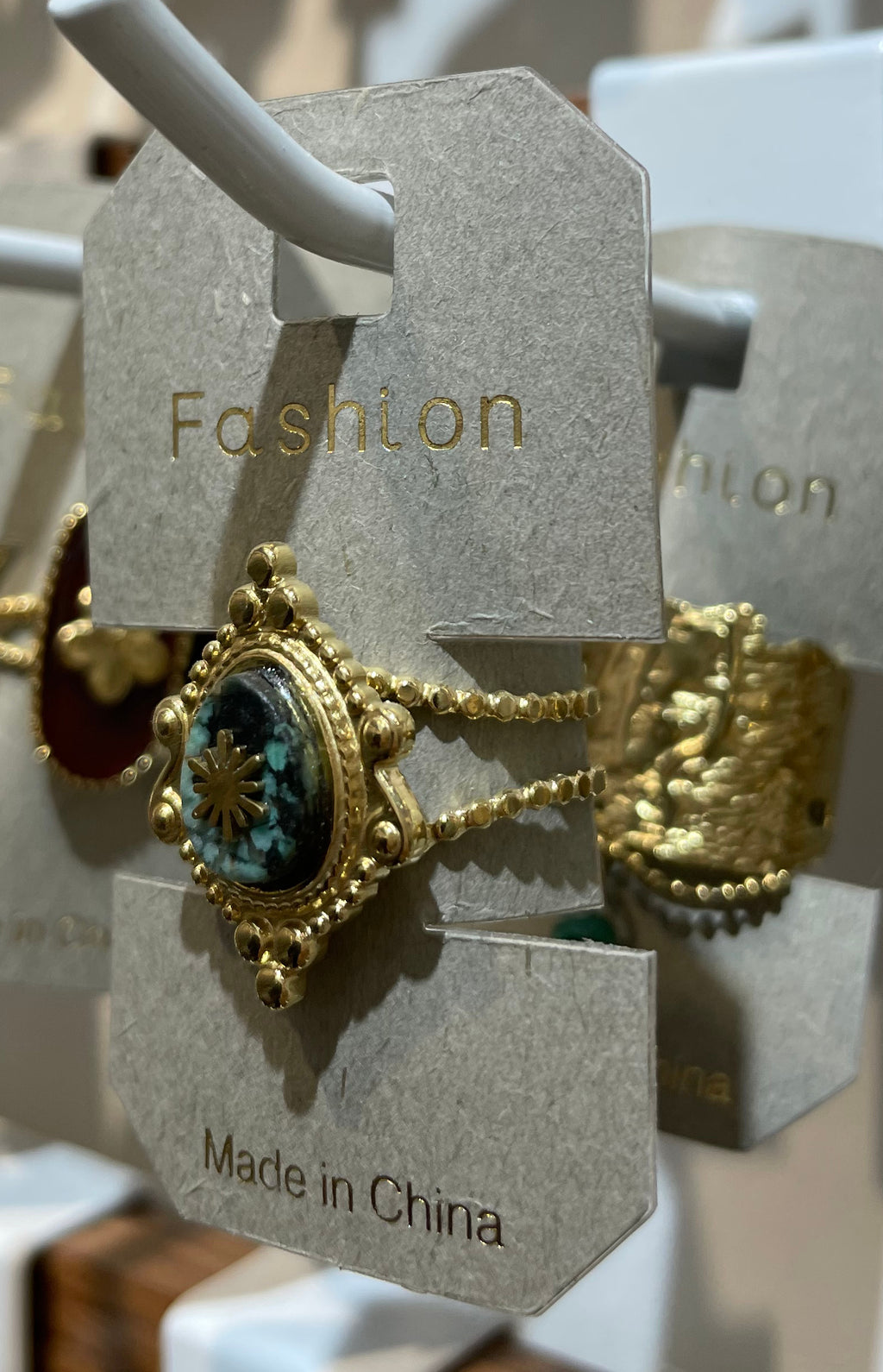 Blue Sunburst Ornate Ring - W1-0200