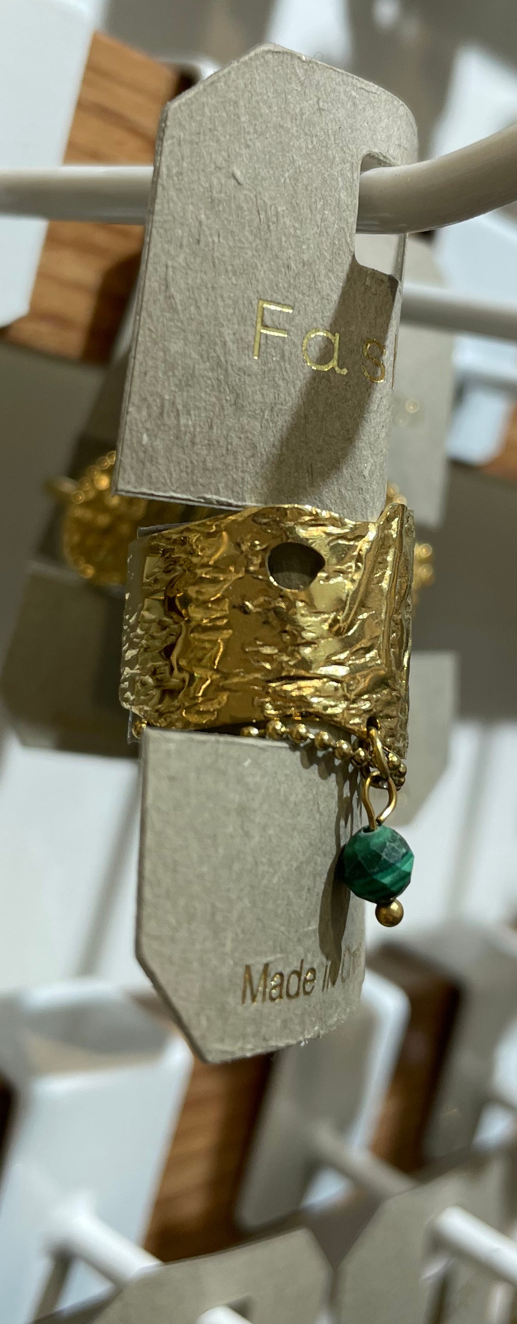 Green Charm Textured Ring - W1-0201