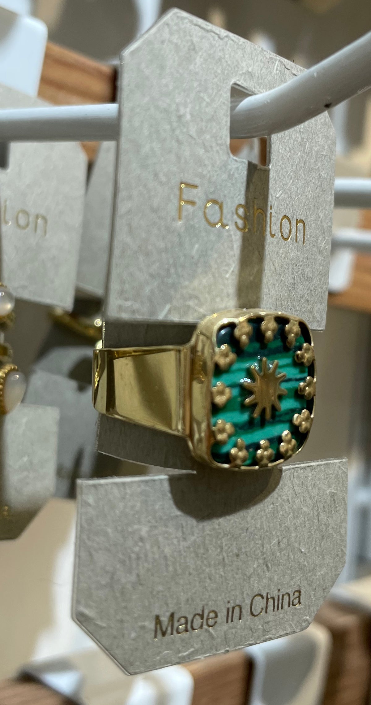 Turquoise Sunburst Panel Ring - W1-0209