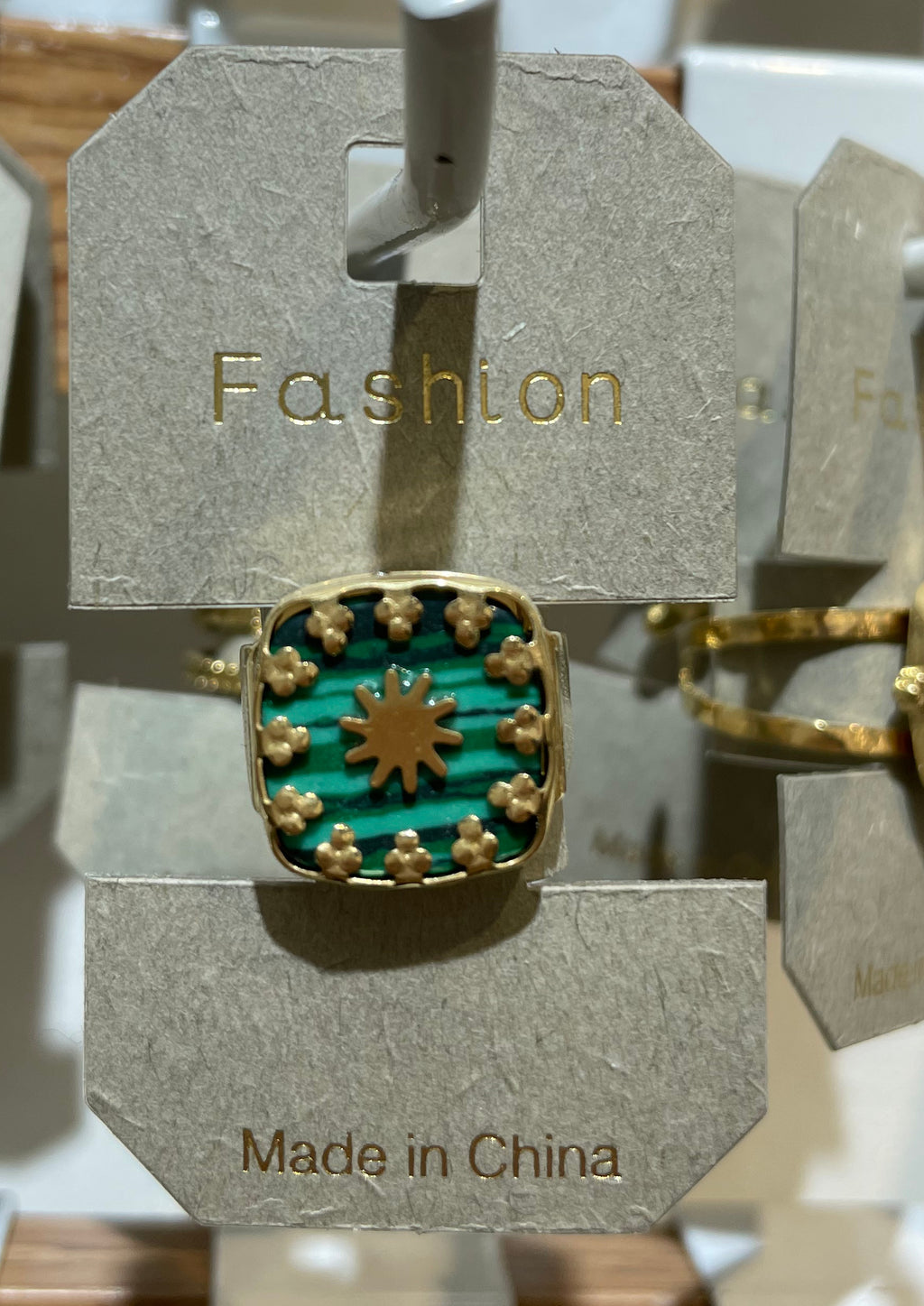 Turquoise Sunburst Panel Ring - W1-0209