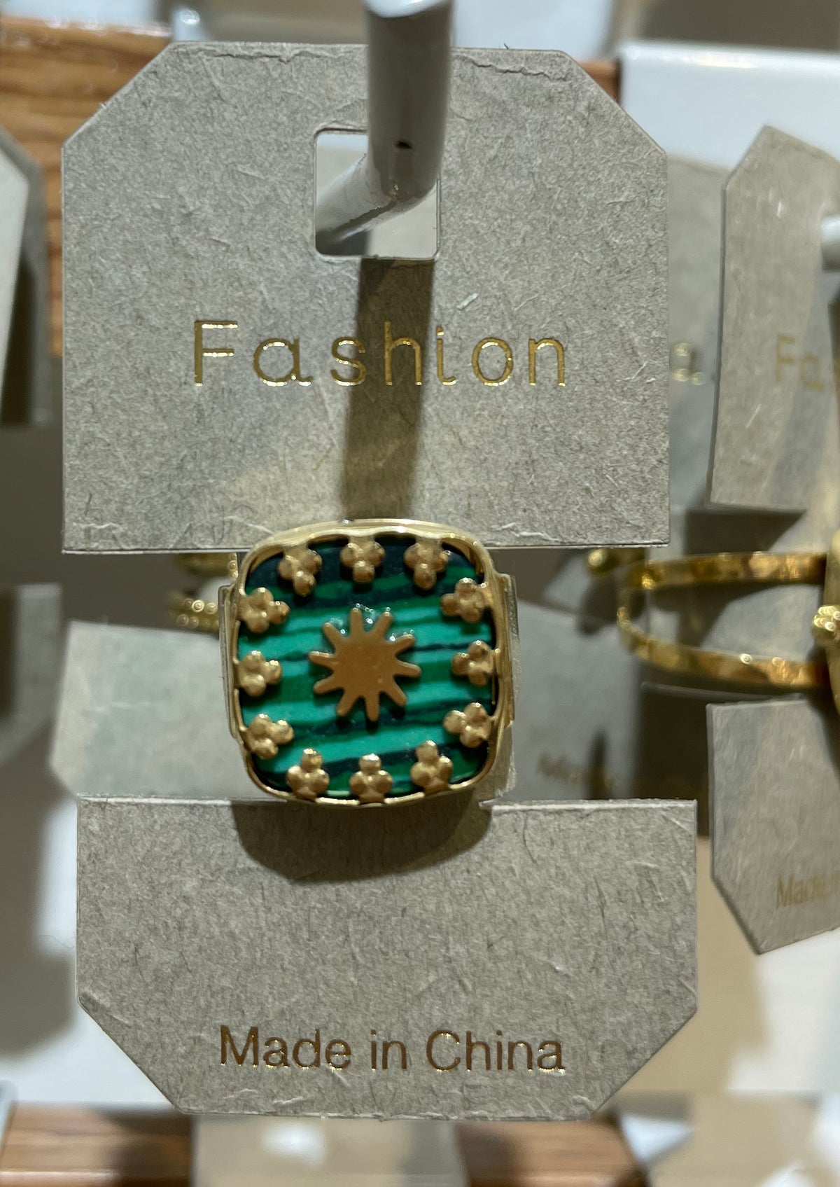 Turquoise Sunburst Panel Ring - W1-0209