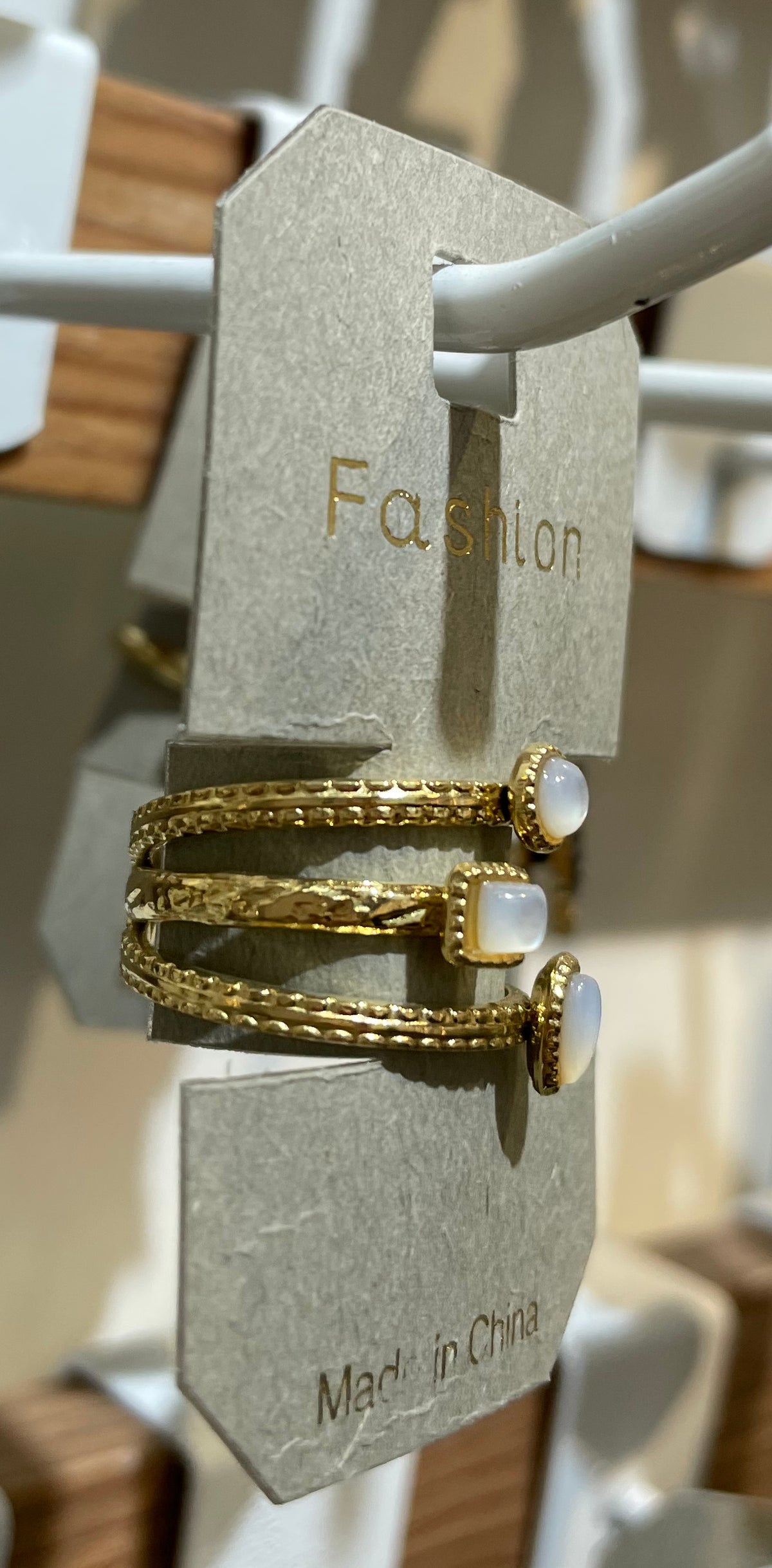 White Stone Triple Row Ring - W1-0210