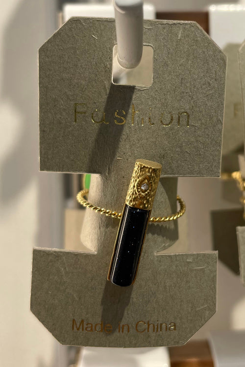 Black Bar Charm Ring - W1-0215