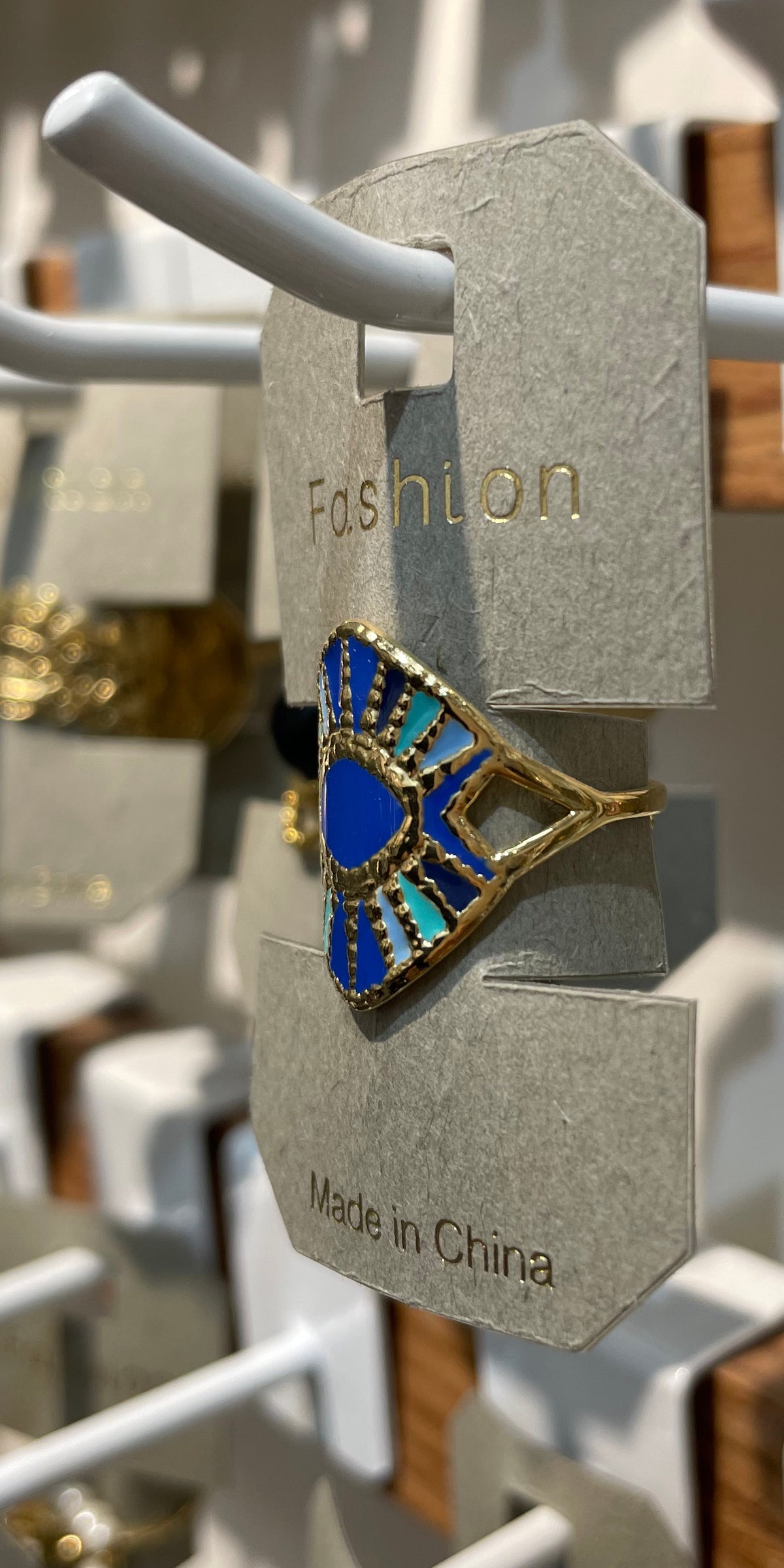 Blue Evil Eye Statement Ring - W1-0236