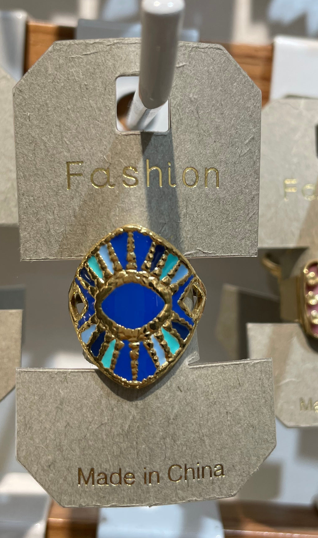 Blue Evil Eye Statement Ring - W1-0236