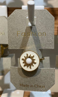 White Round Sun Ring - W1-0239
