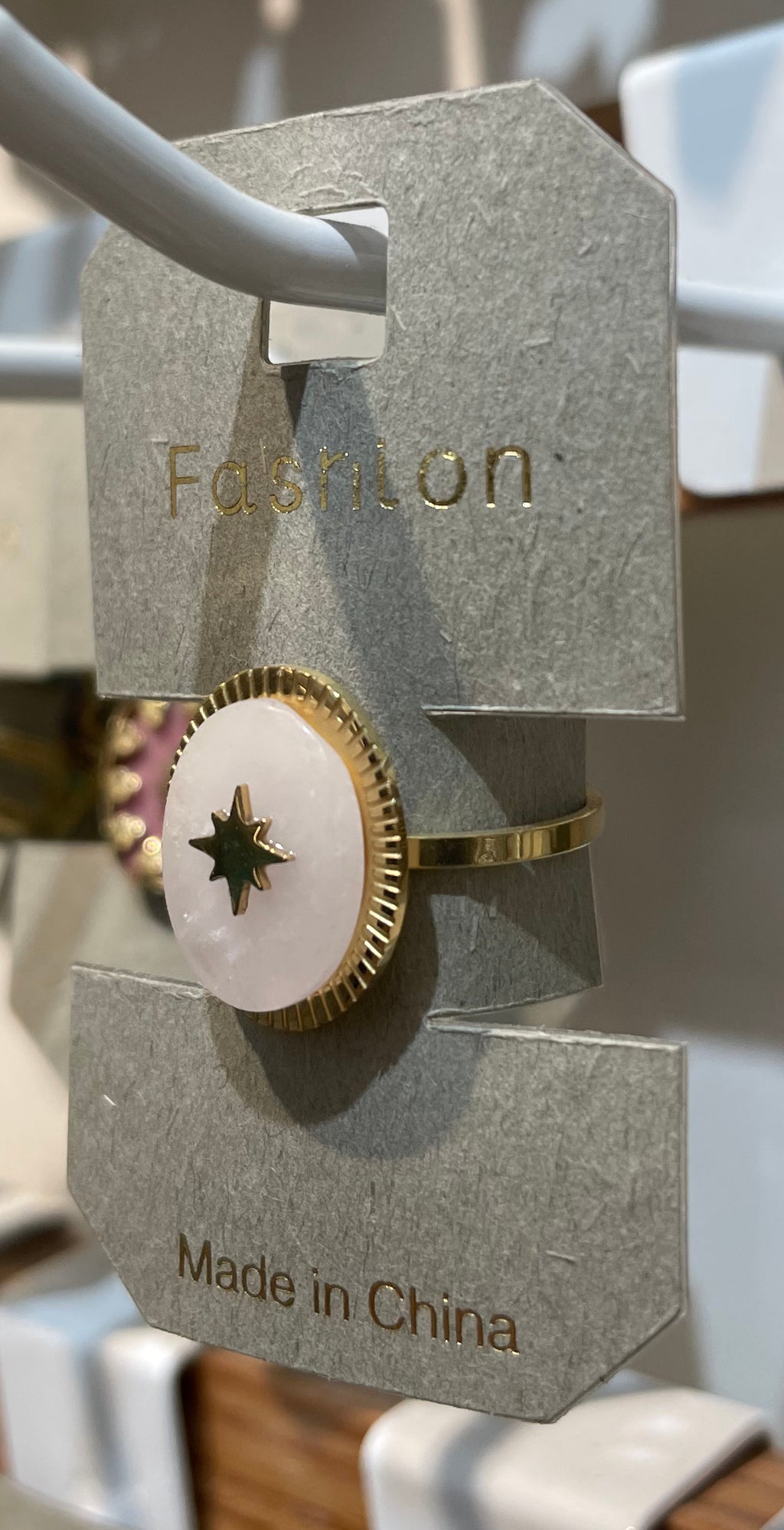 White Oval North Star Ring - W1-0240