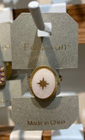 White Oval North Star Ring - W1-0240