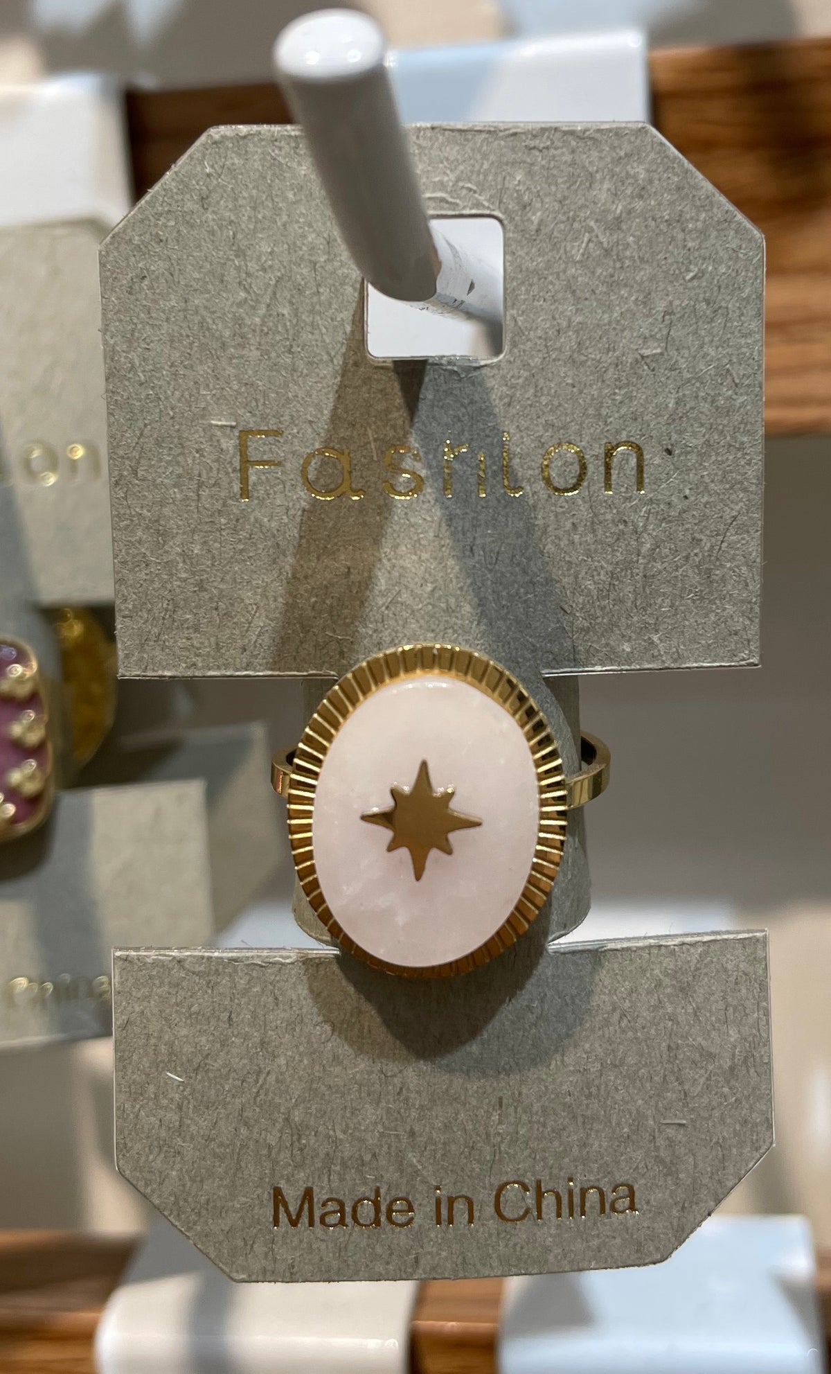 White Oval North Star Ring - W1-0240