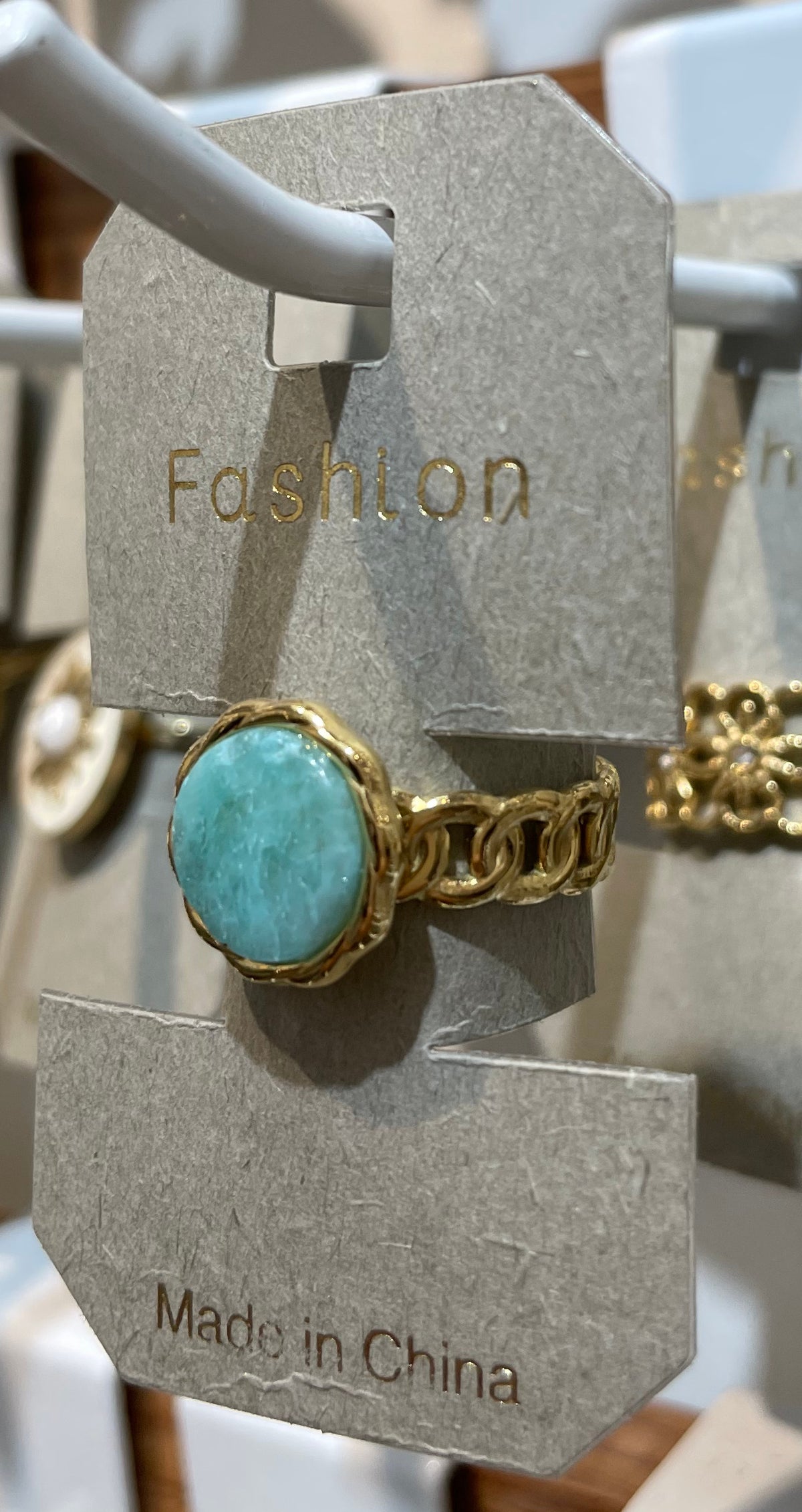 Round Turquoise Stone Ring - W1-0241