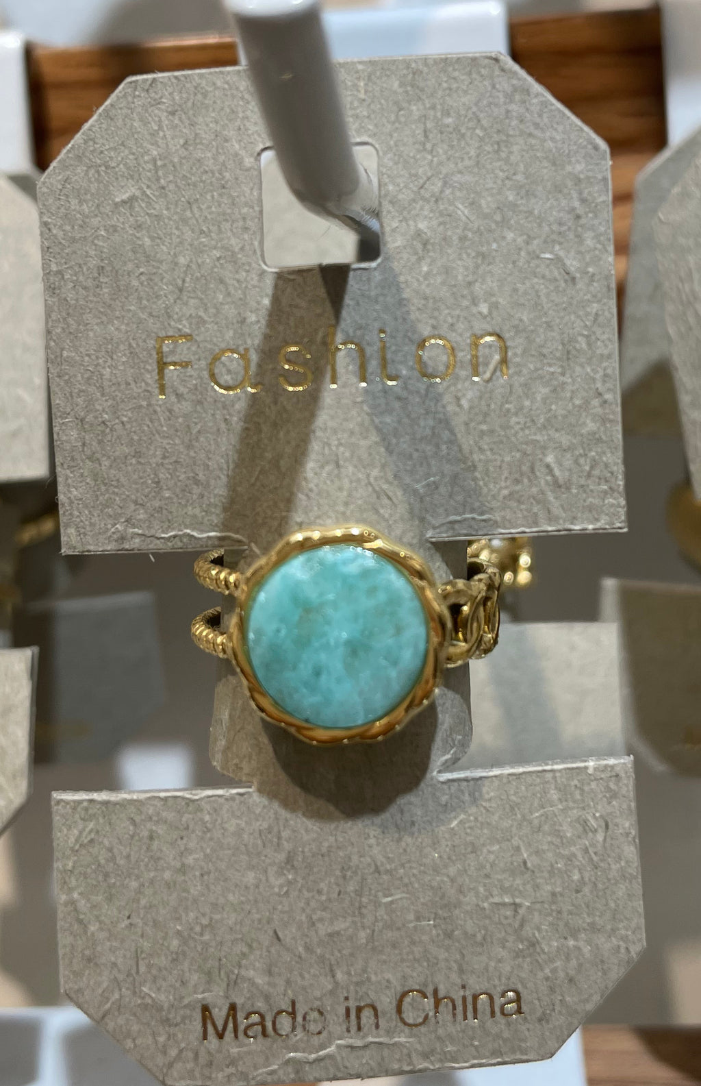 Round Turquoise Stone Ring - W1-0241