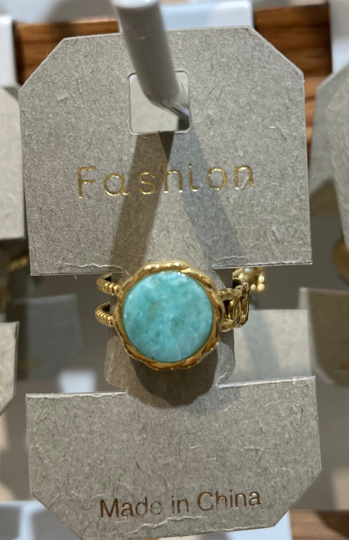 Round Turquoise Stone Ring - W1-0241