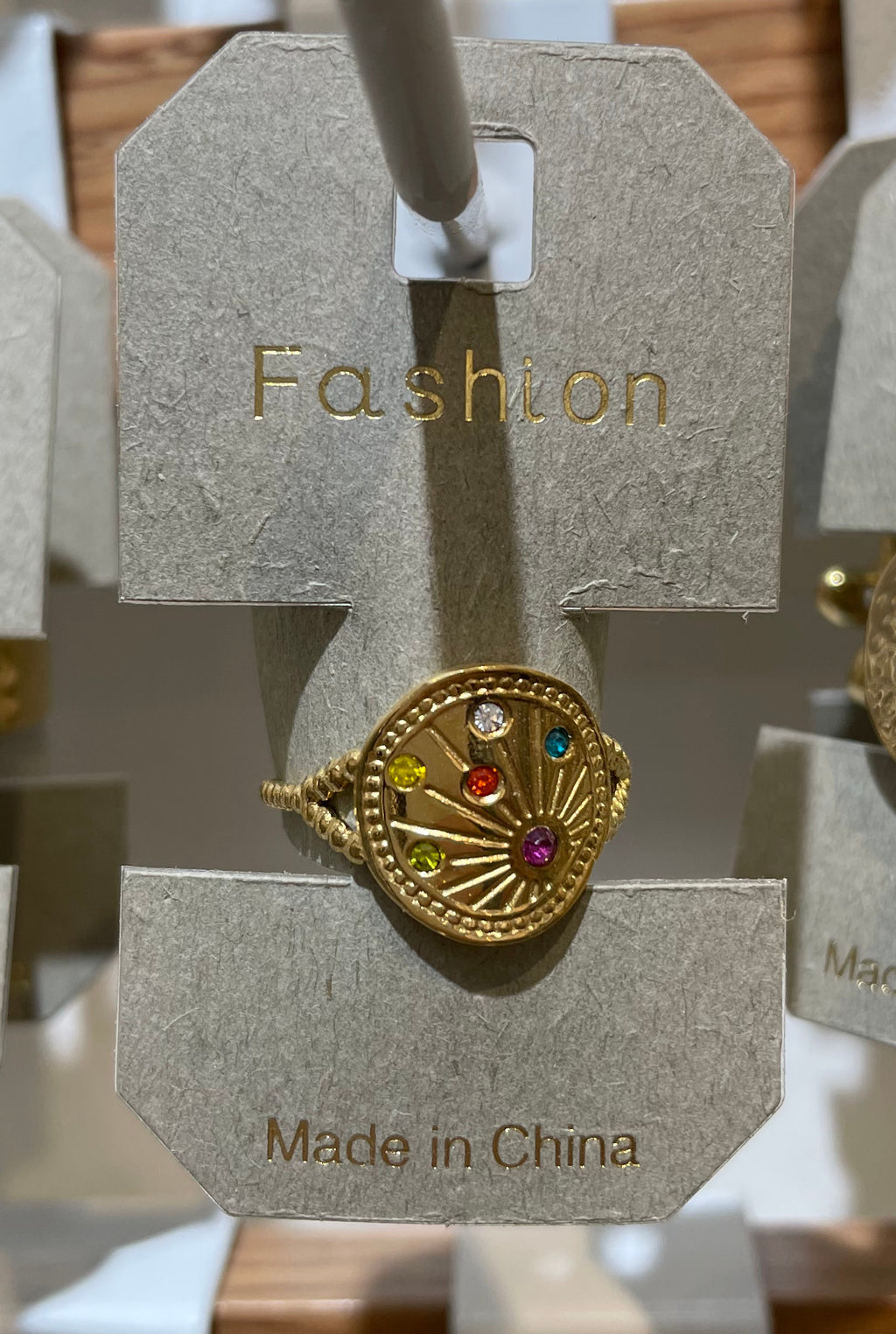 Colorful Crystal Eye Ring - W1-0253