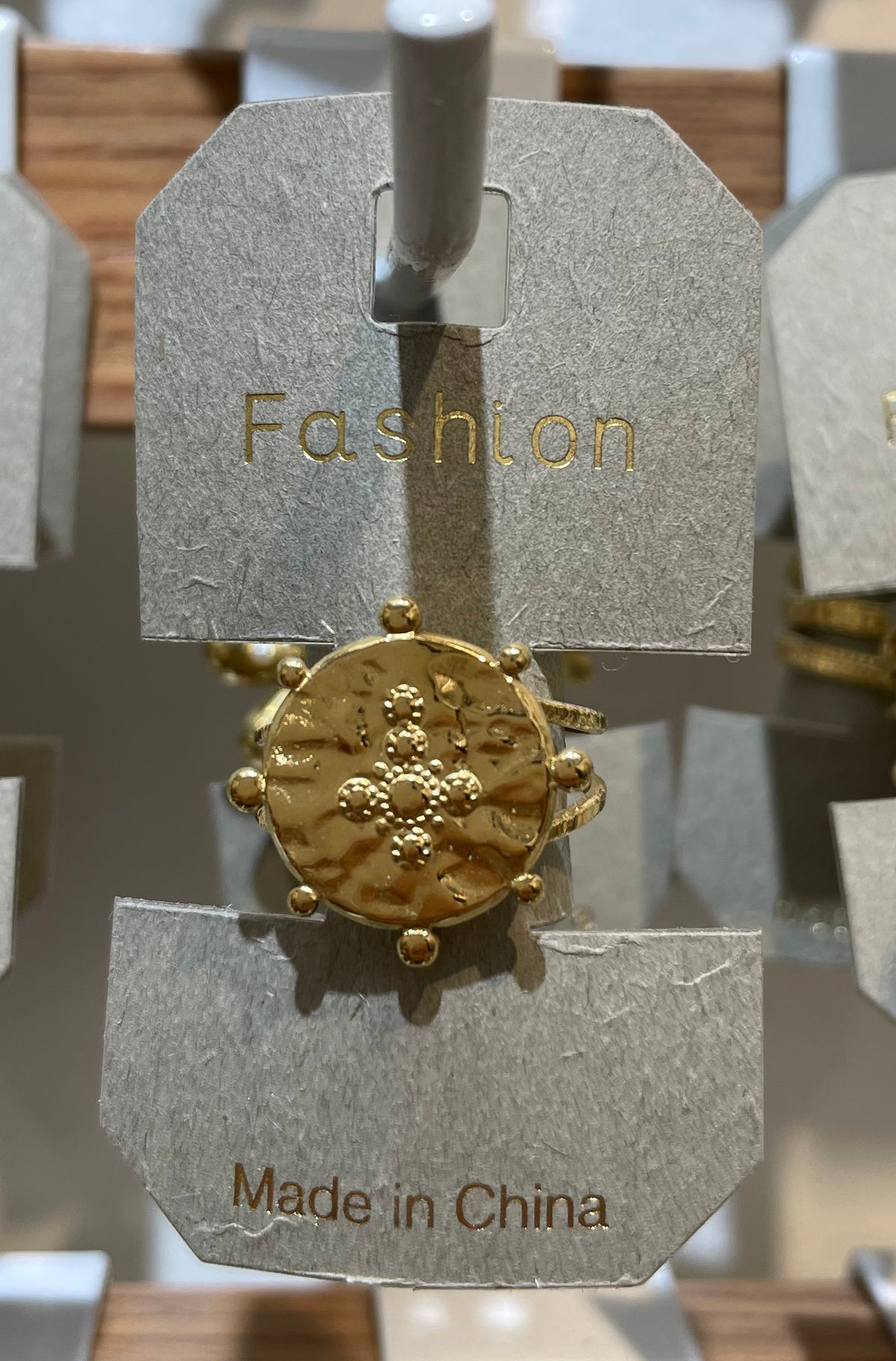 Textured Sun Disc Ring - W1-0255