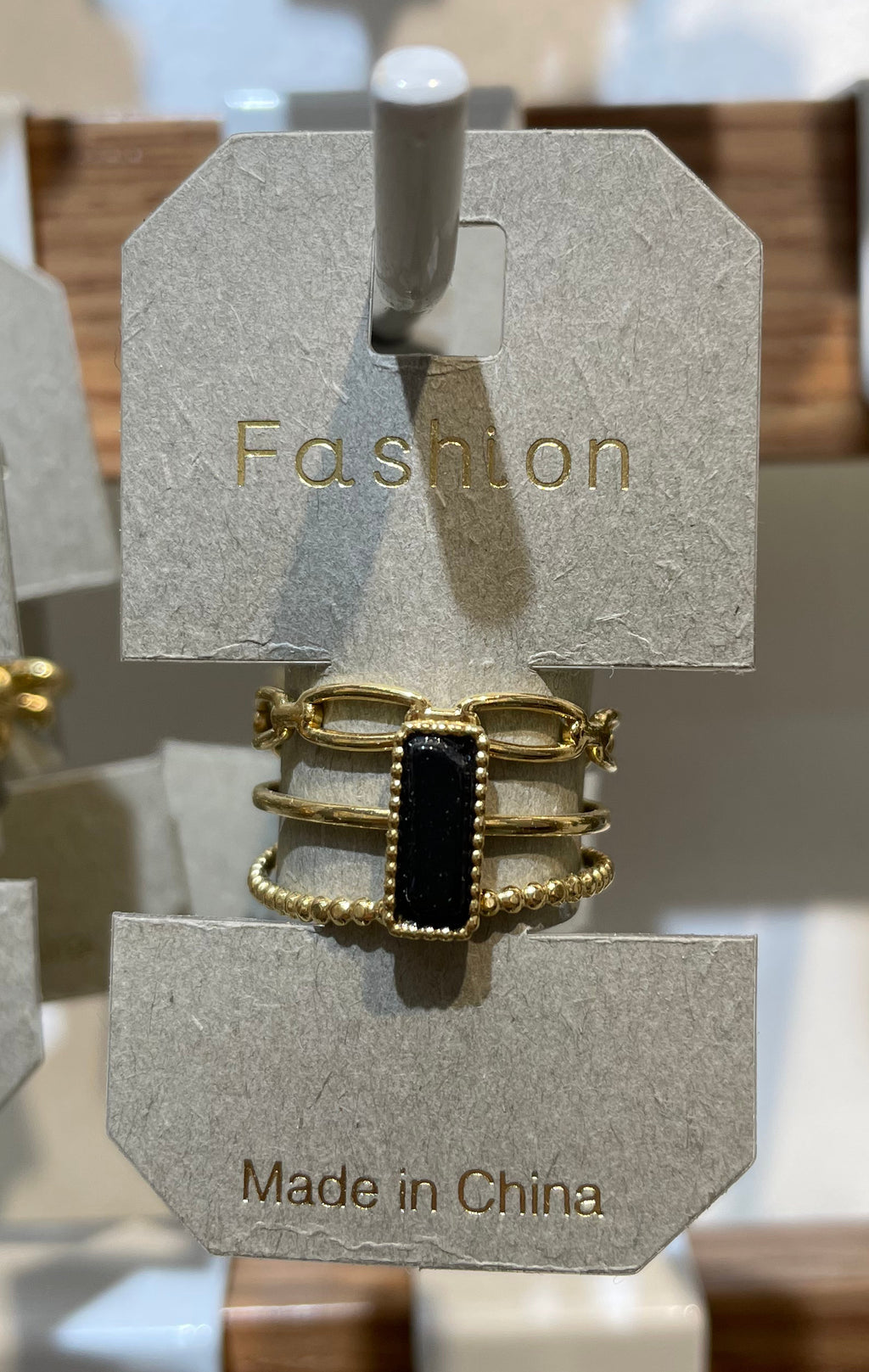 Black Bar Triple Band Ring - W1-0256