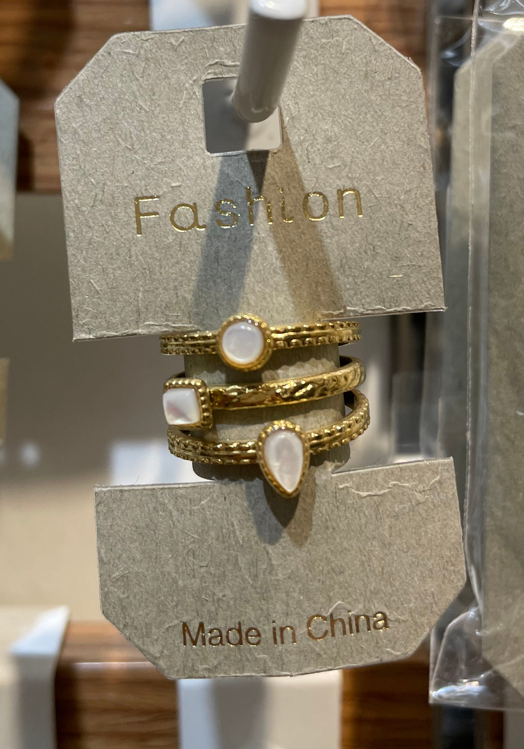 White Stone Open Layered Ring - W1-0258