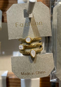 White Stone Open Layered Ring - W1-0258
