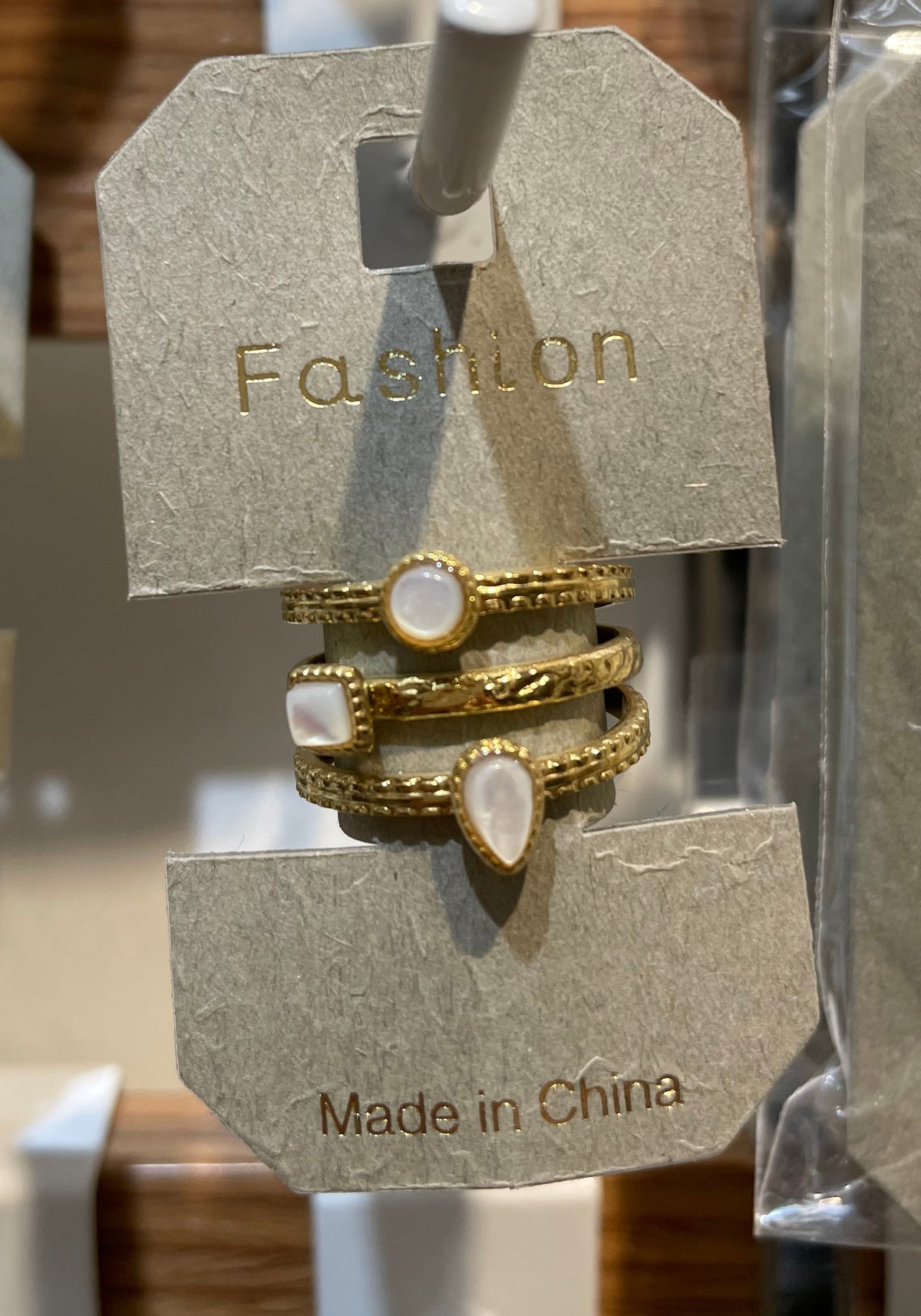 White Stone Open Layered Ring - W1-0258
