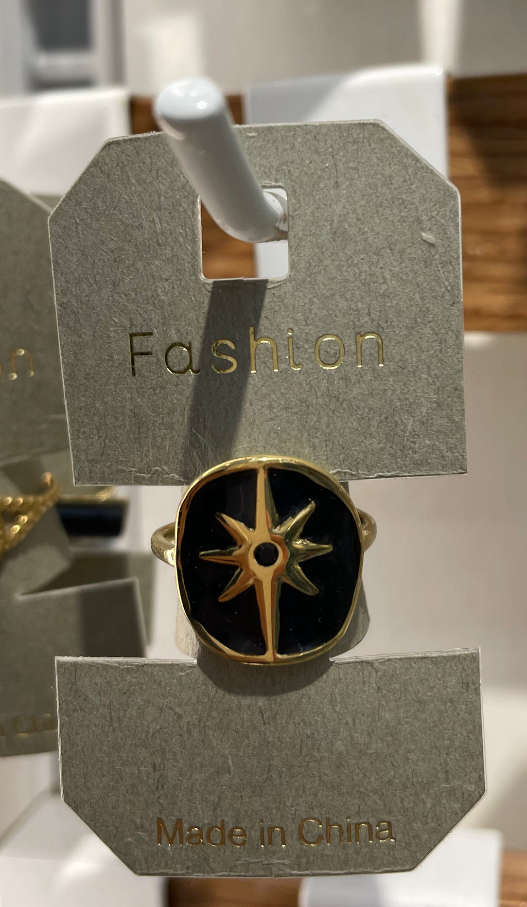 Black North Star Signet Ring - W1-0261