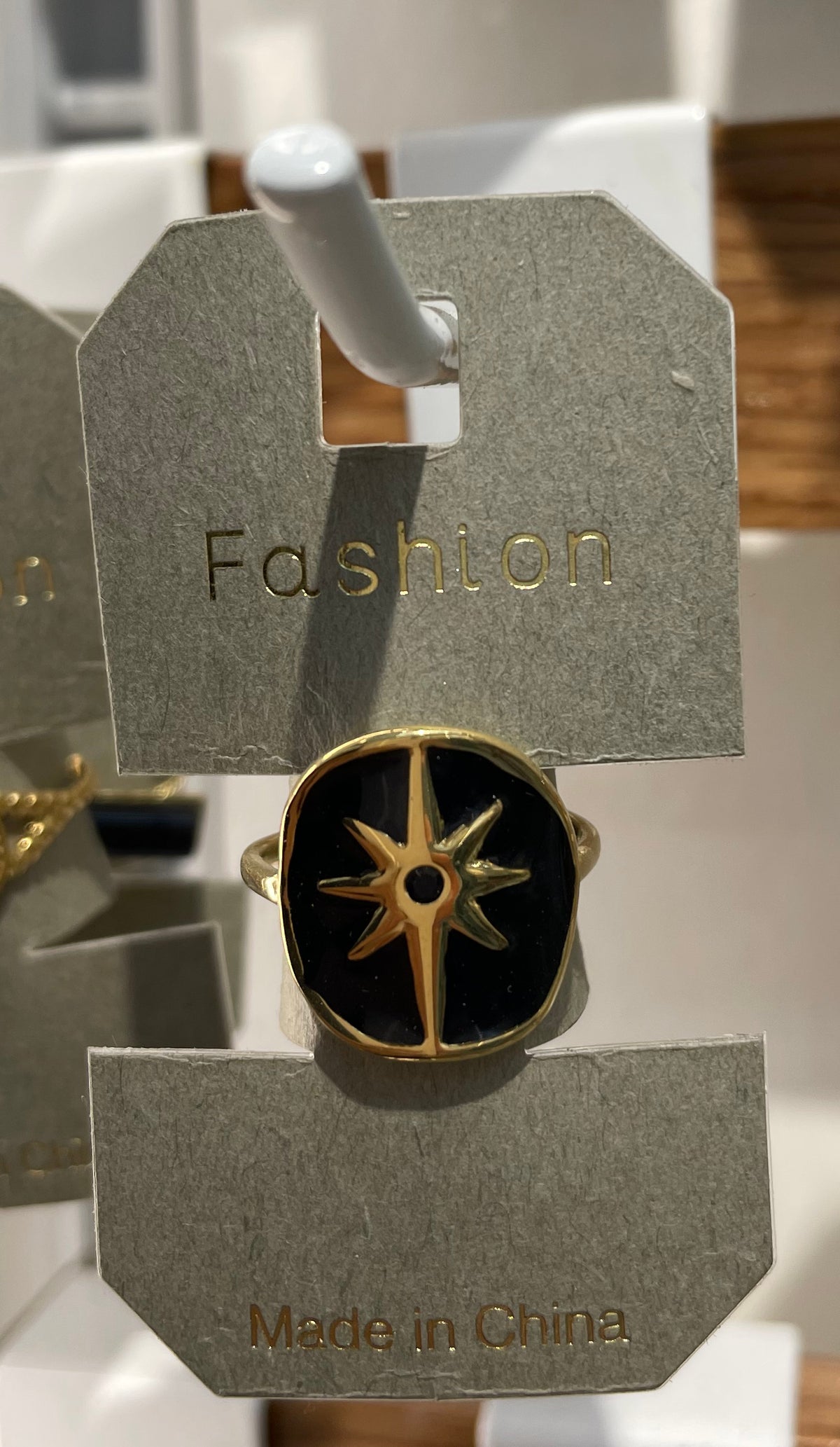 Black North Star Signet Ring - W1-0261