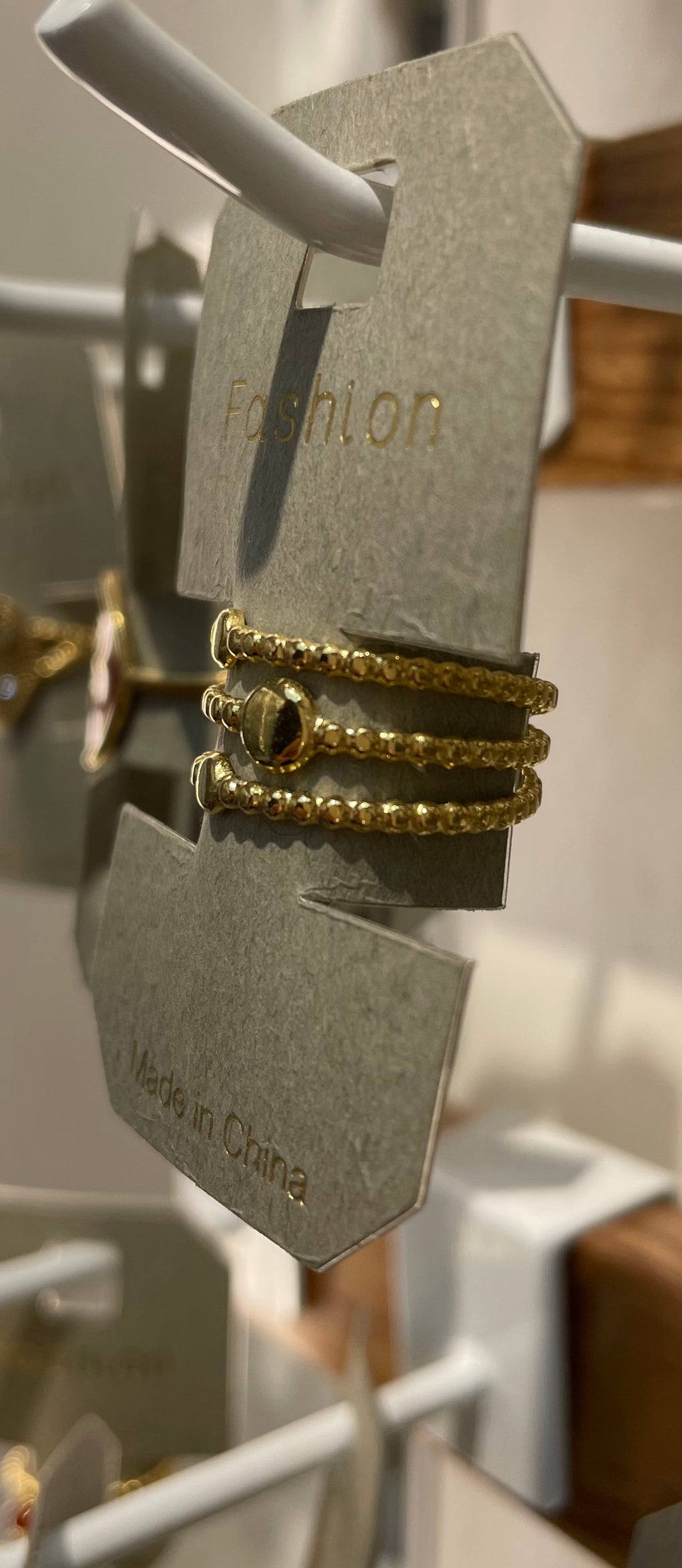 Dark Bead Rope Band Ring - W1-0263