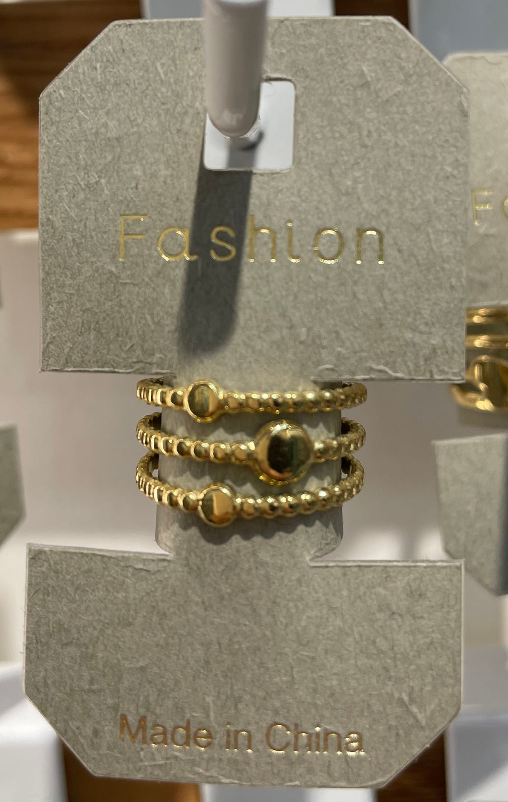 Dark Bead Rope Band Ring - W1-0263