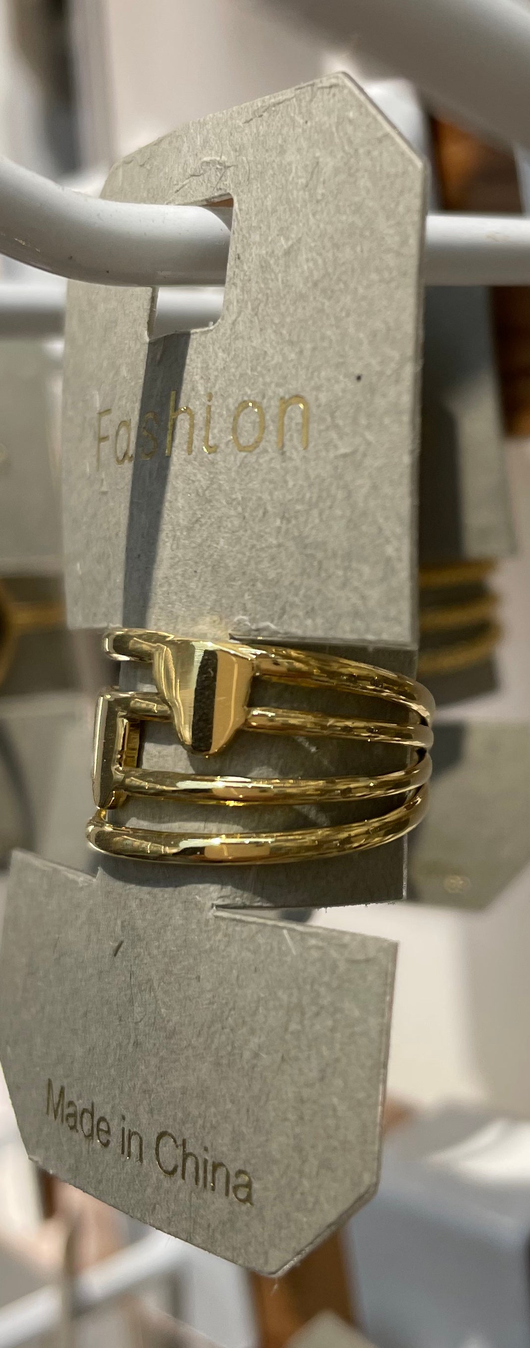 Textured Geometric Link Ring - W1-0264