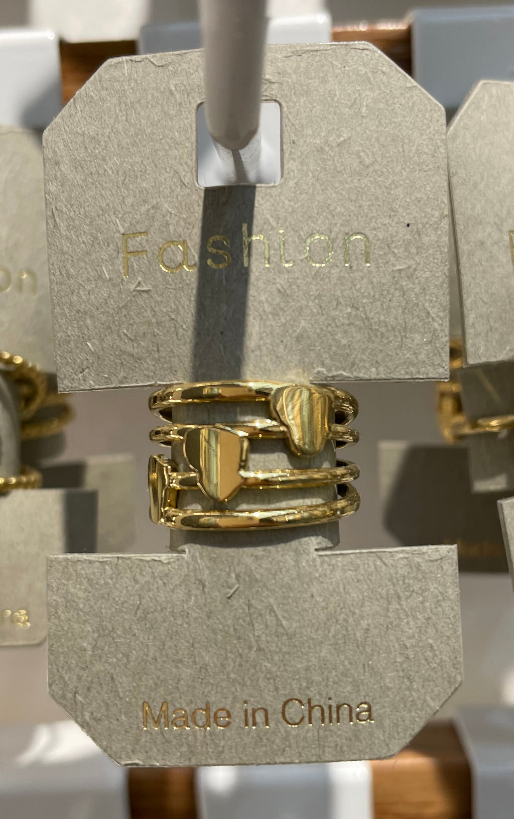 Textured Geometric Link Ring - W1-0264