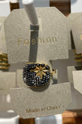 Black Crystal Star Ring - W1-0265