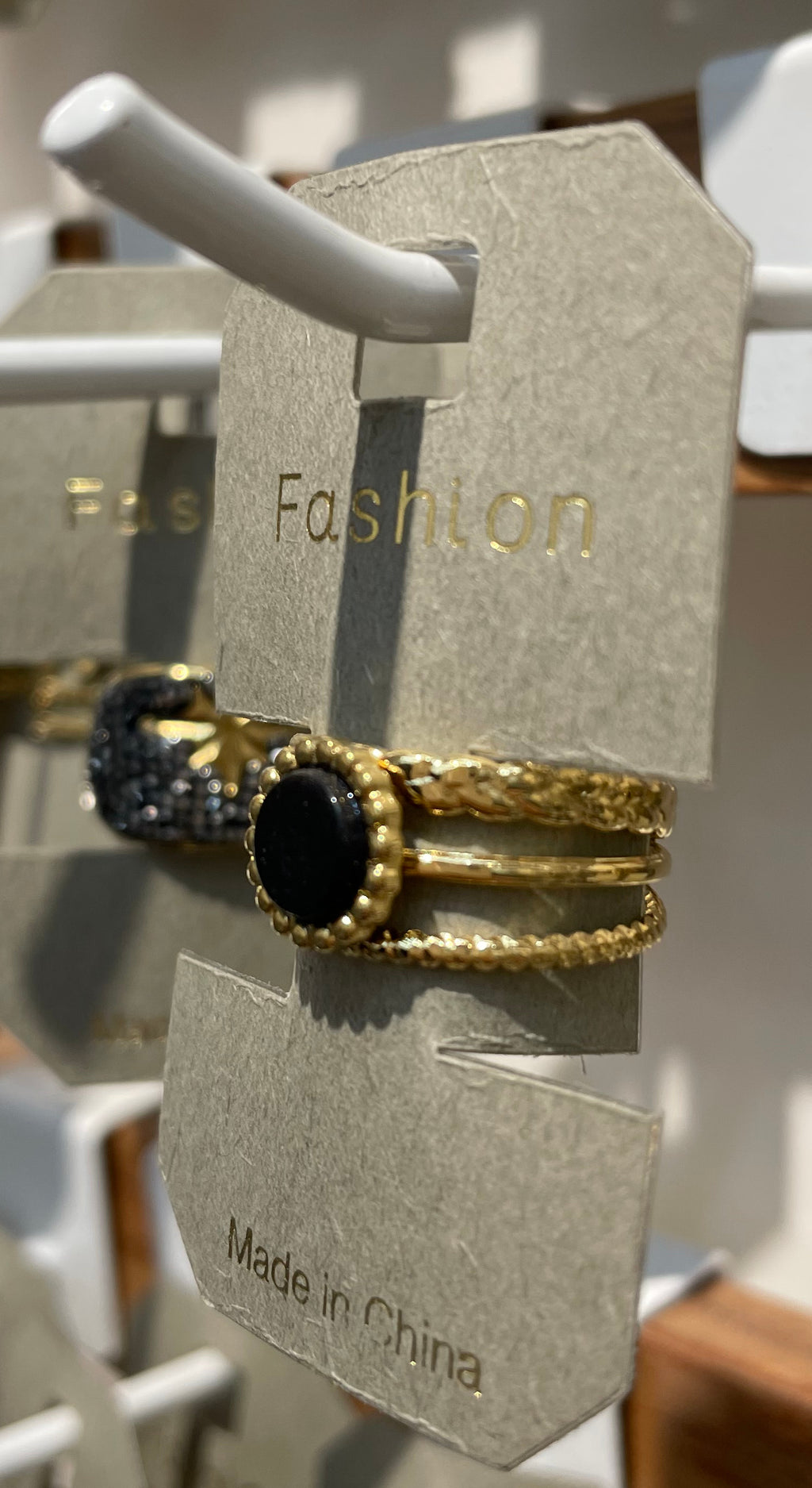 Black Round Triple Band Ring - W1-0268