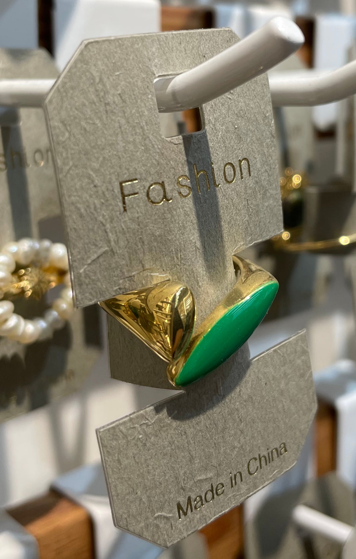 Green Marquise Open Ring - W1-0274