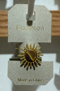 Brown Round Sunburst Ring - W1-0276