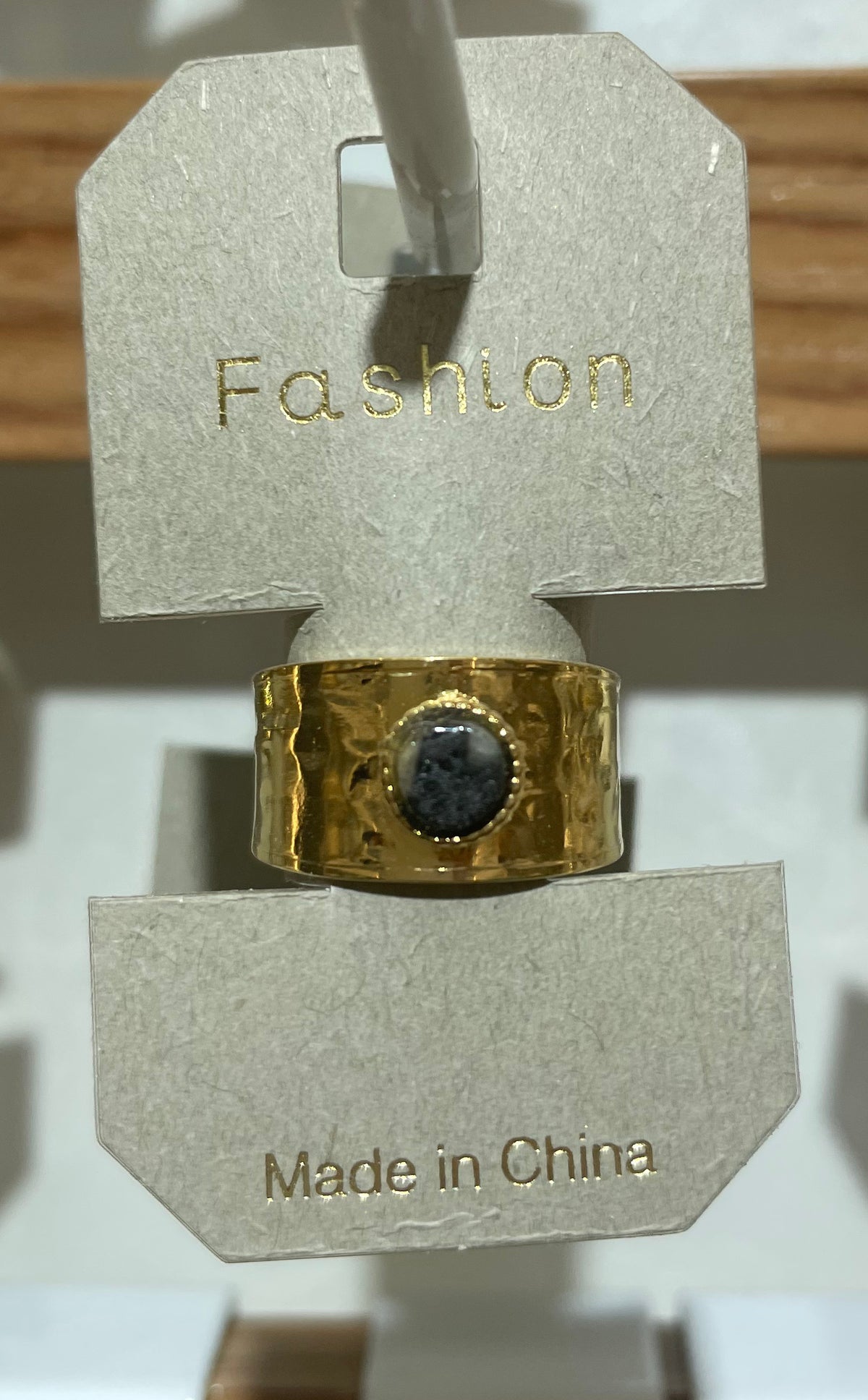 Dark Round Hammered Band Ring - W1-0278