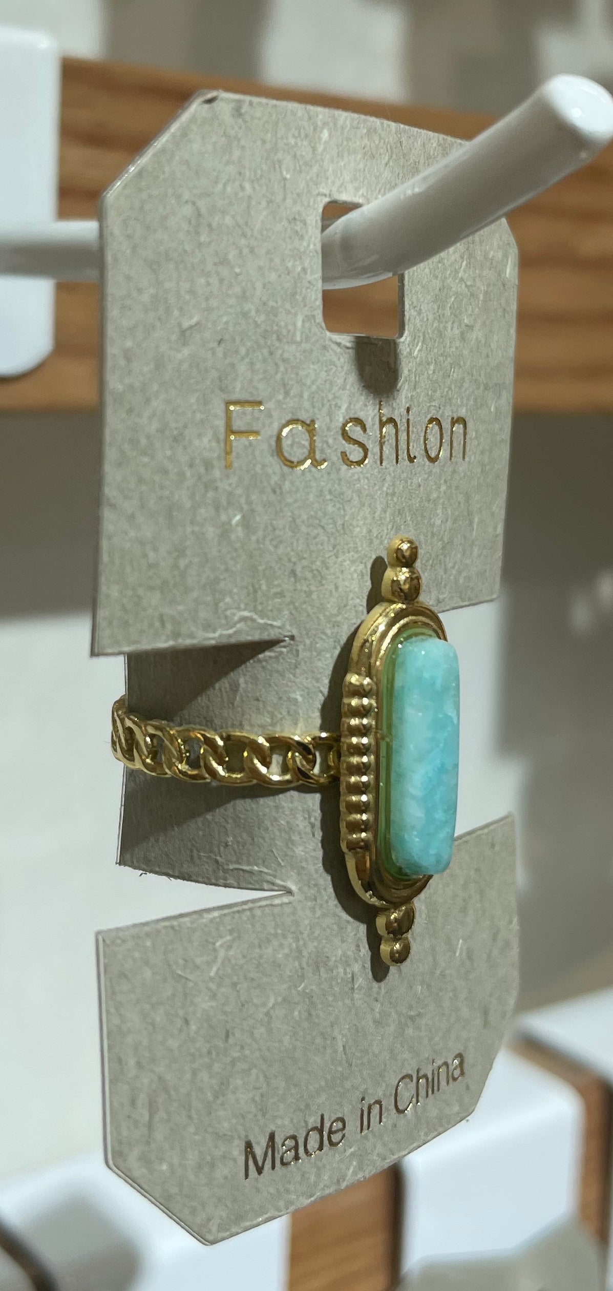 Turquoise Ornate Oval Ring - W1-0284