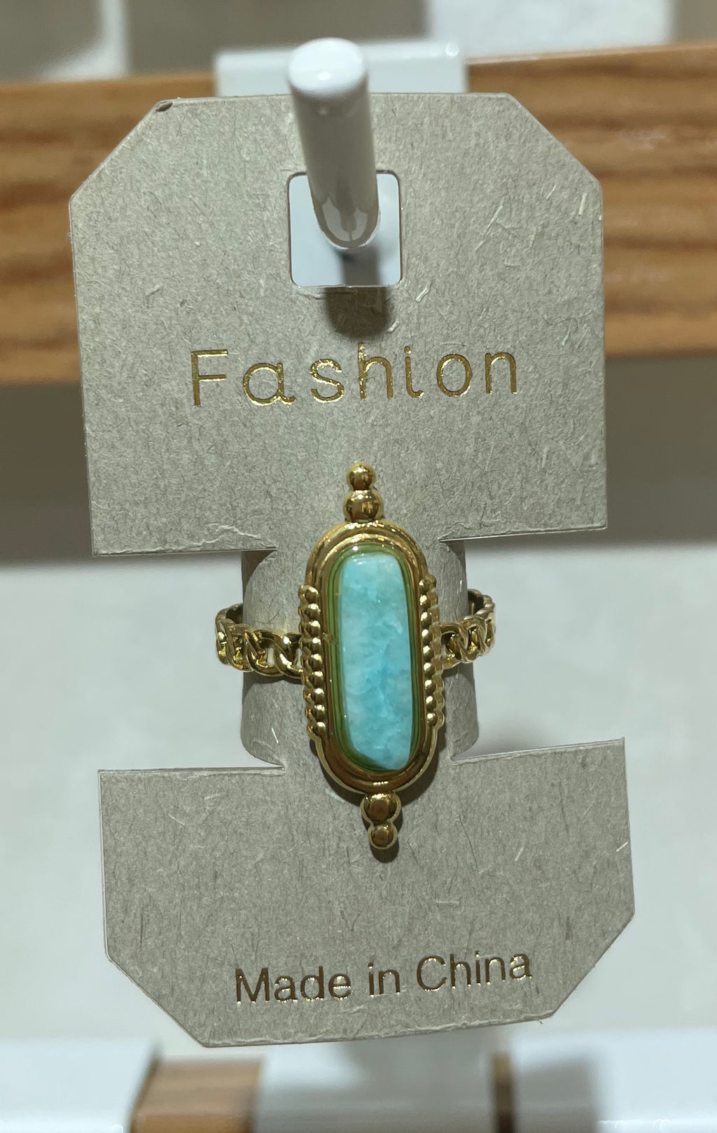 Turquoise Ornate Oval Ring - W1-0284