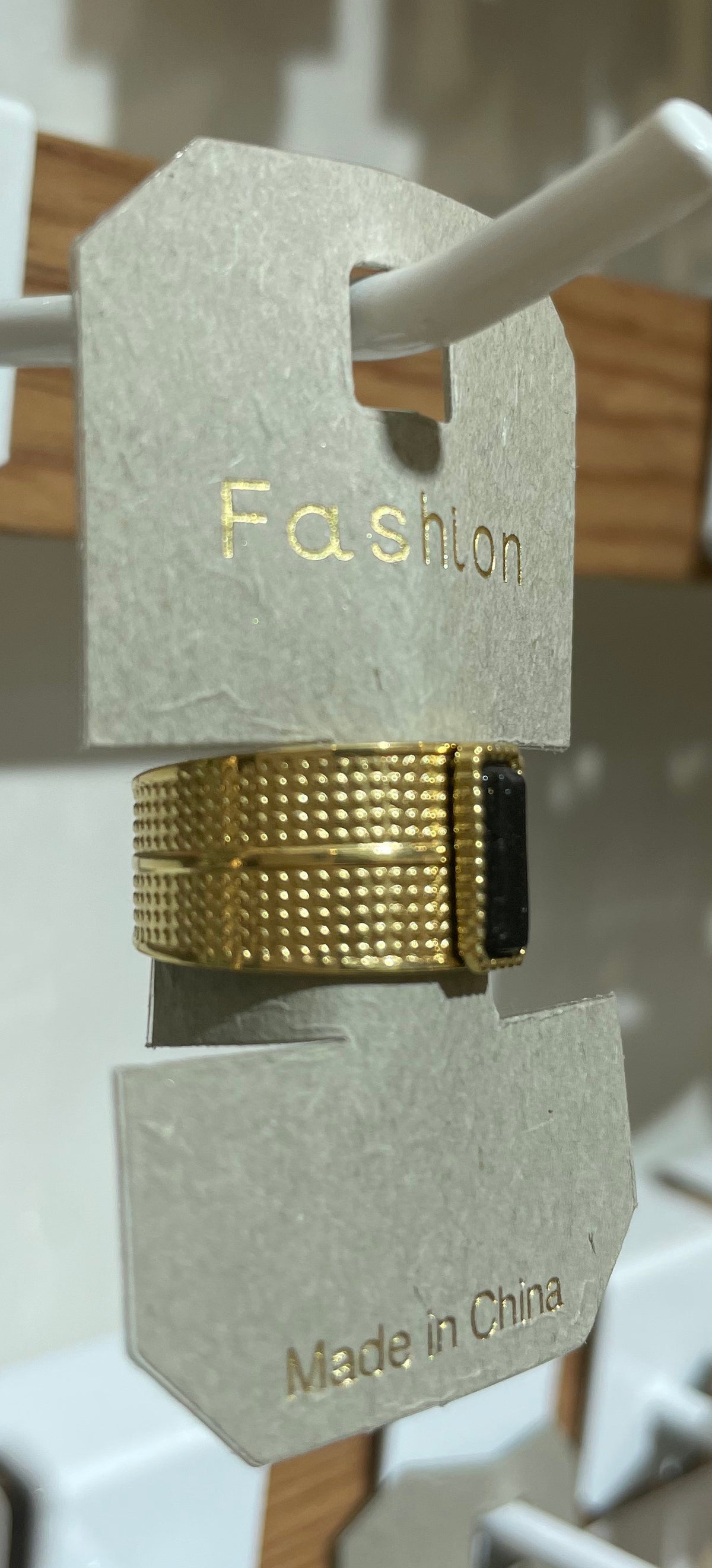 Black Bar Textured Wide Ring - W1-0287