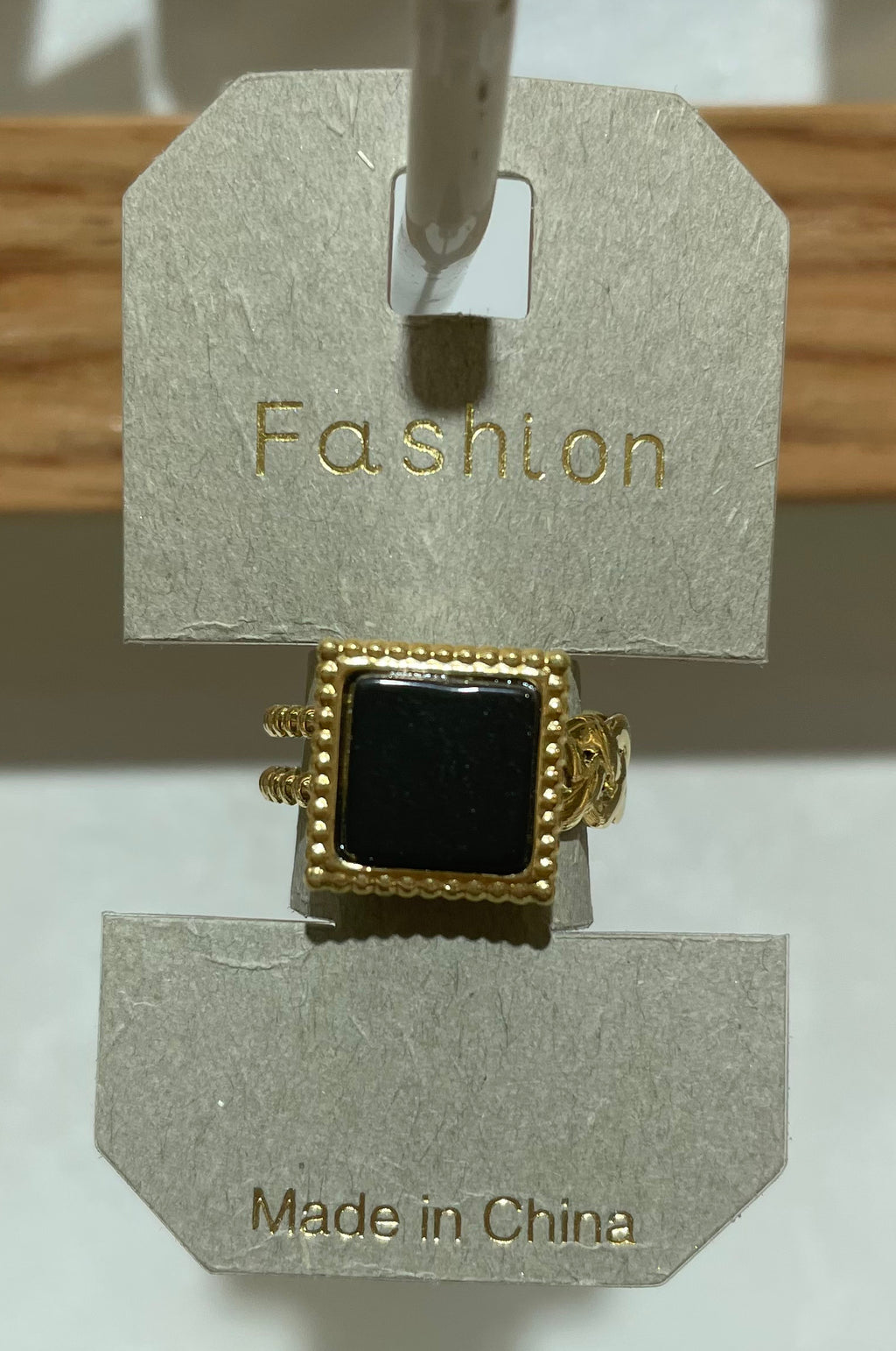 Black Square Framed Ring - W1-0292