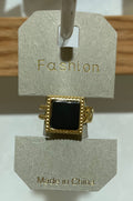 Black Square Framed Ring - W1-0292