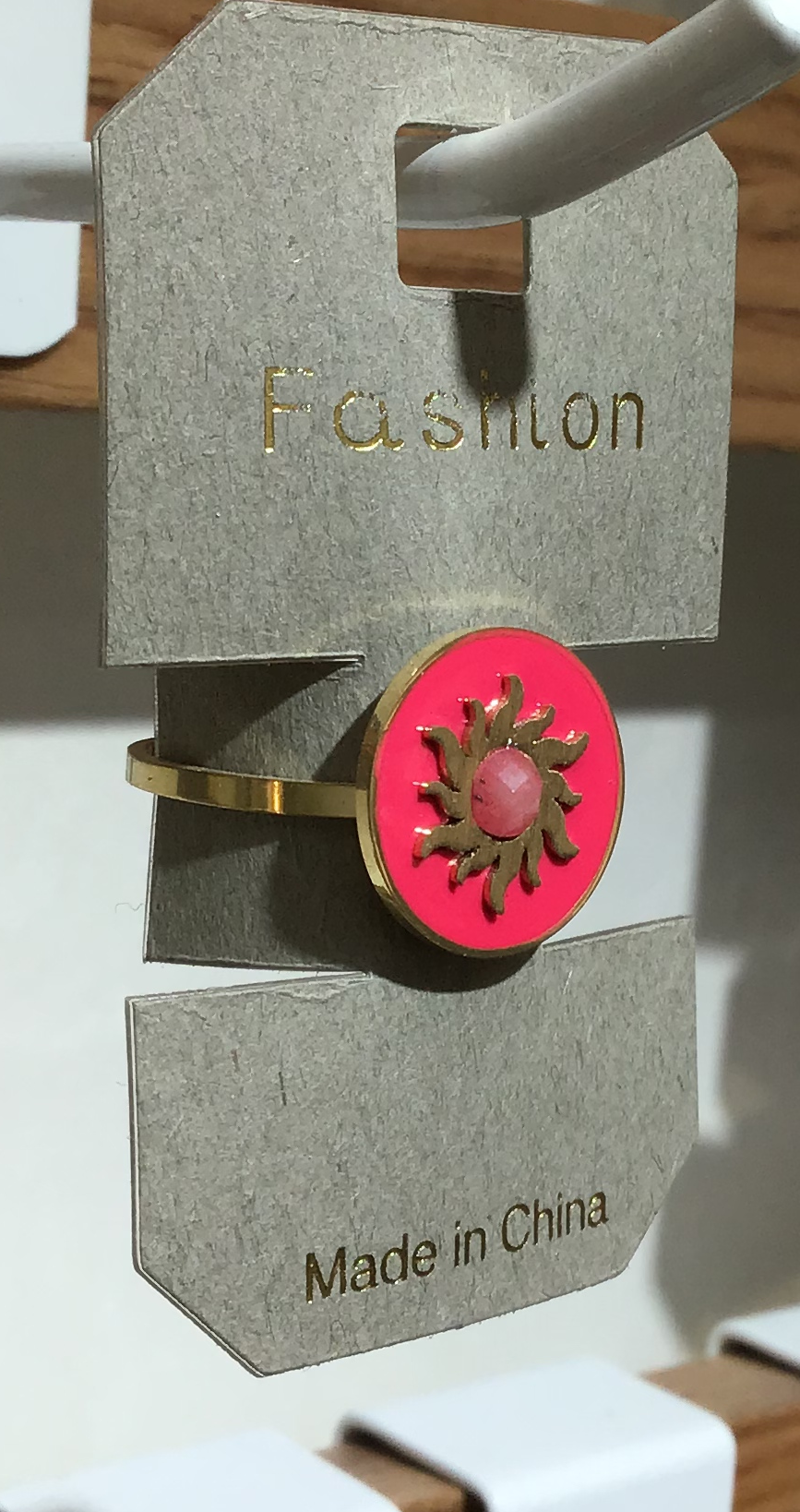Pink Sun Medallion Ring - W1-0322