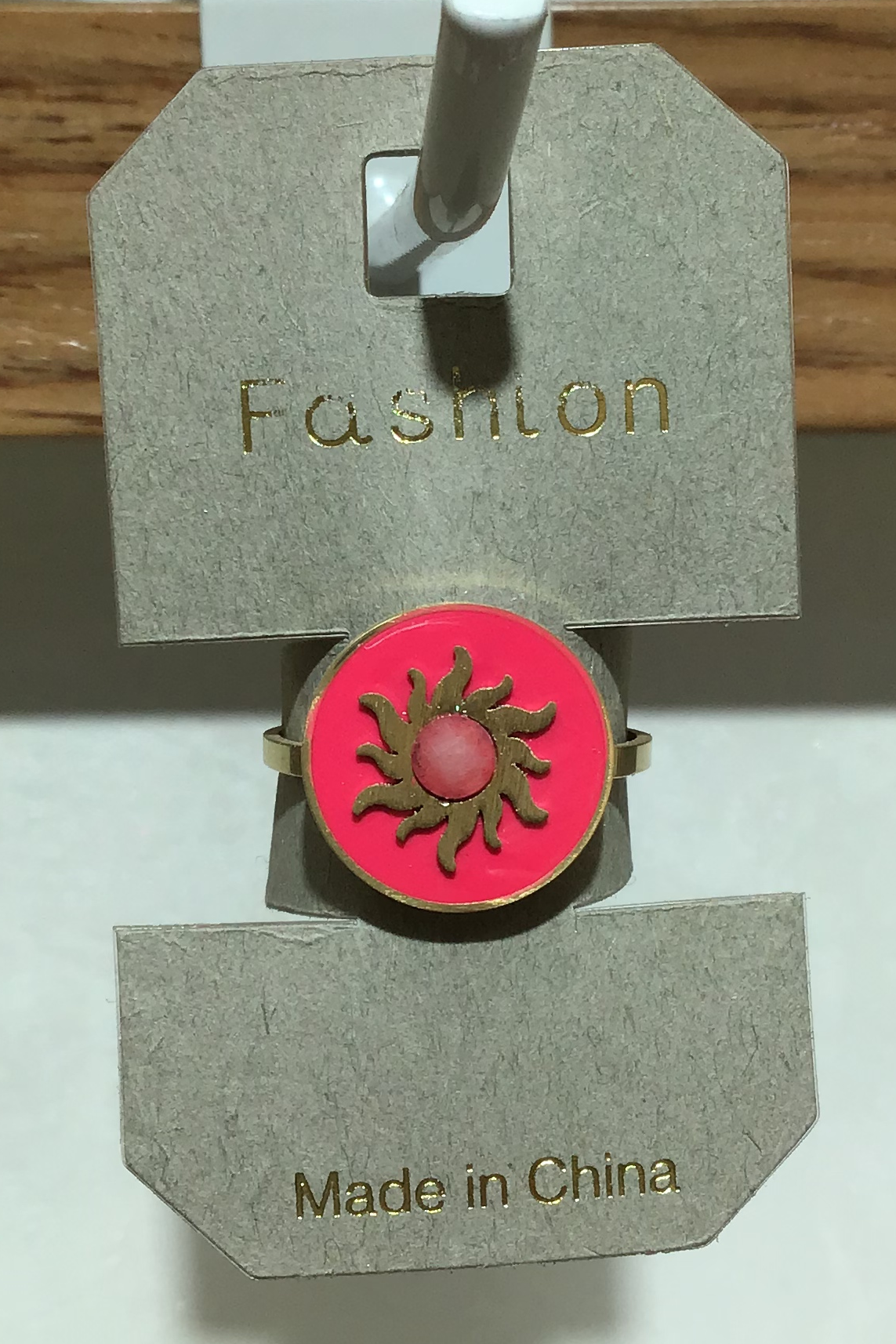 Pink Sun Medallion Ring - W1-0322