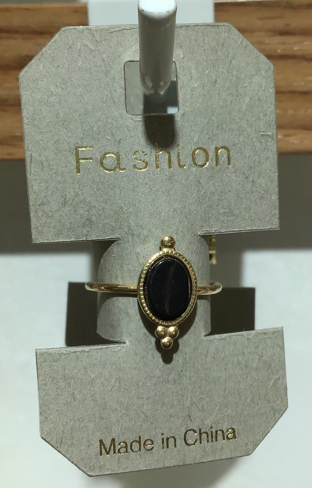 Black Oval Beaded Ring - W1-0330