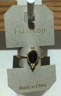 Black Oval Beaded Ring - W1-0330