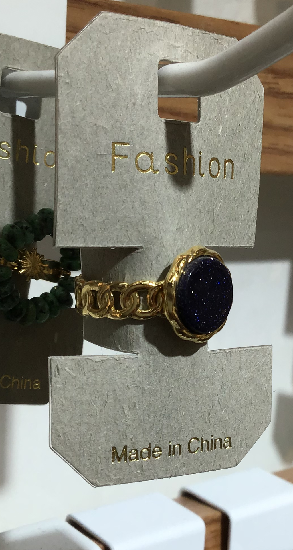 Blue Round Scalloped Ring - W1-0334