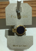 Blue Round Scalloped Ring - W1-0334